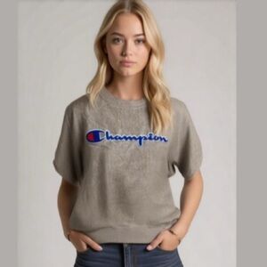 Champion Gray Sweatshirt with Blue Logo